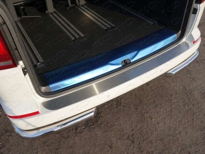 Накладка на задний бампер шлифованный лист ТСС для Volkswagen Multivan T6 2015-2021